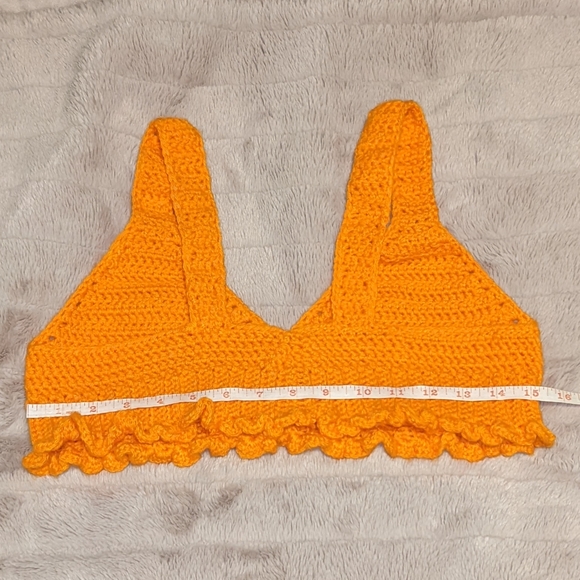Orange crochet bralette crop top - Picture 4 of 6